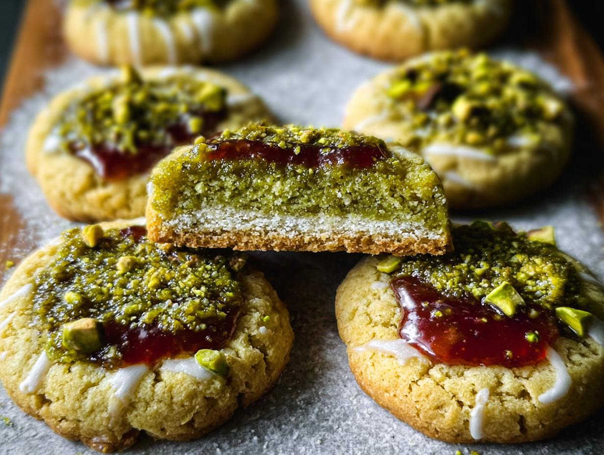 Pistachio Cardamom Jam Thumbprint