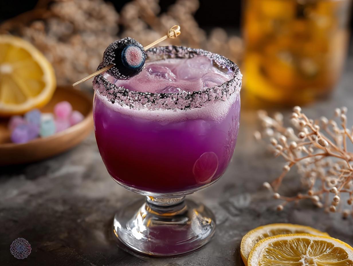 Purple People Eater Halloween: 1 Ghoulishly Good Cocktai - Purple People Eater Halloween - additional detail