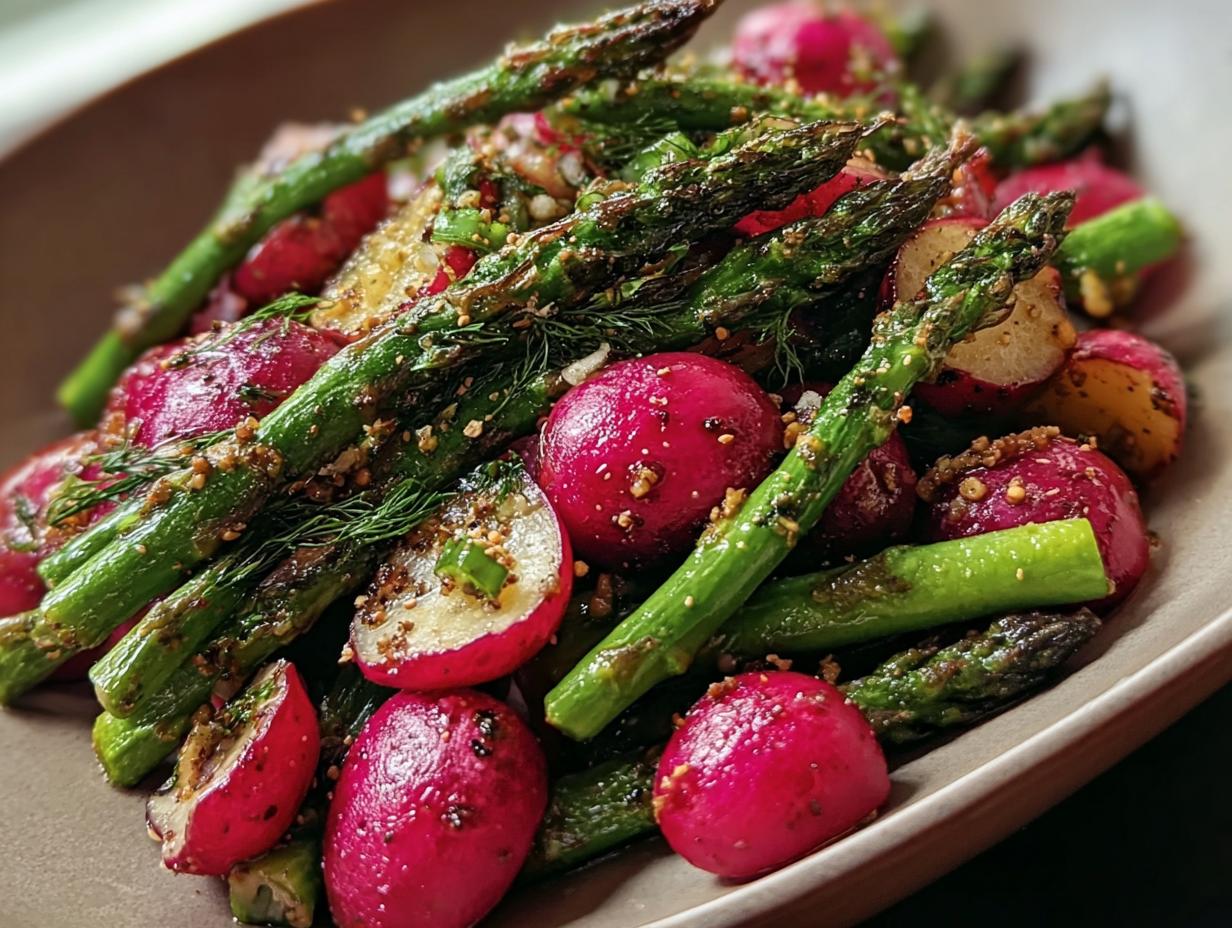 Roasted Asparagus Radishes Mustard: 10 Minute Treat - Roasted Asparagus Radishes Mustard - additional detail