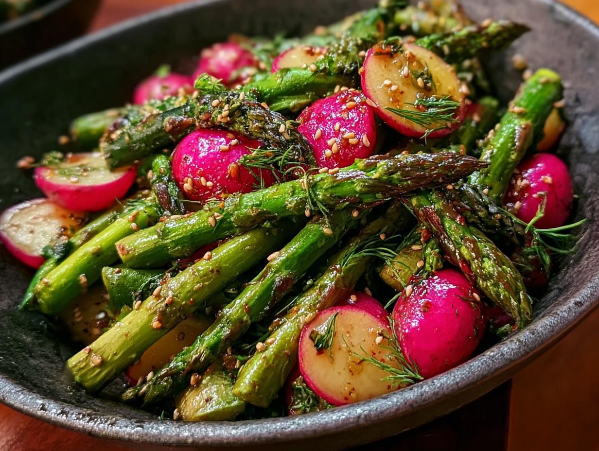 Roasted Asparagus Radishes Mustard: 10 Minute Treat - Roasted Asparagus Radishes Mustard - additional detail