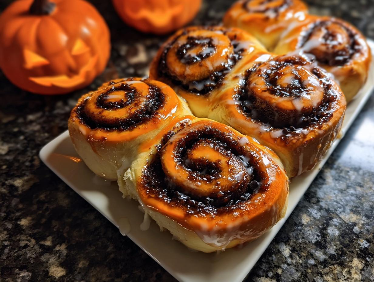 Spooky Cinnamon Rolls For