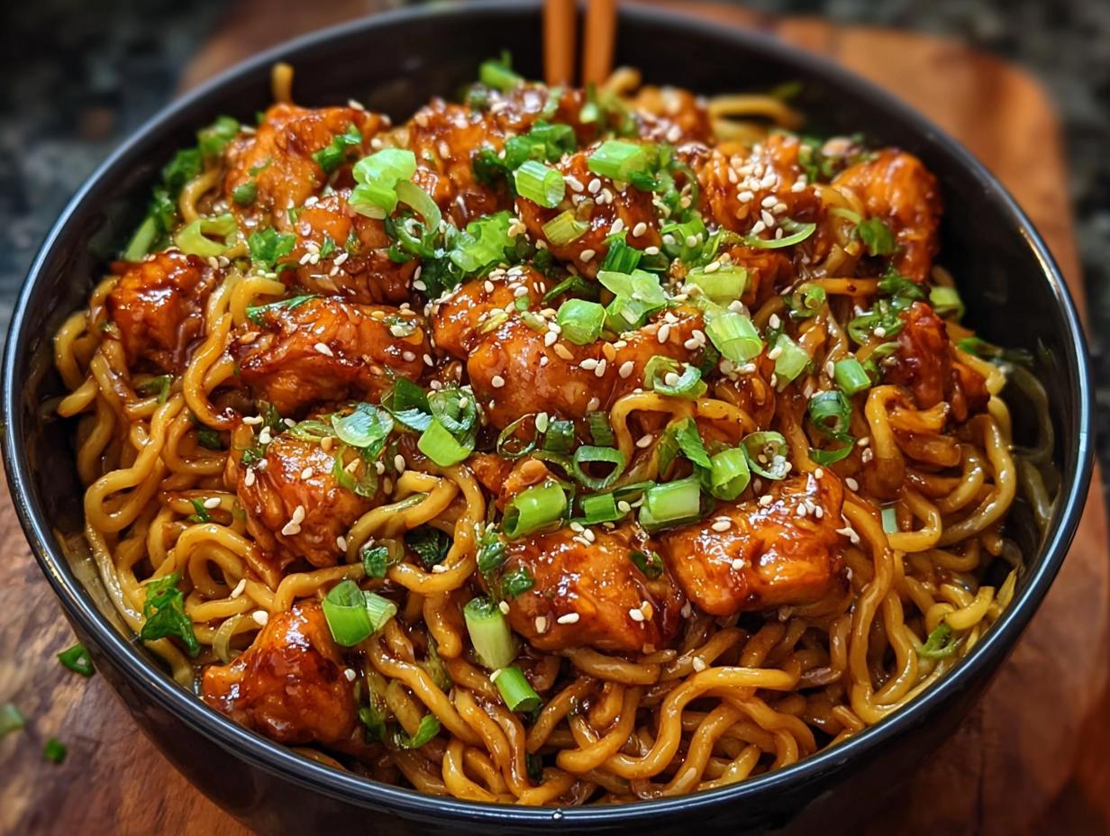 Sticky Garlic Chicken Noodles: Amazing 30-Min Meal - Sticky Garlic Chicken Noodles - main visual representation