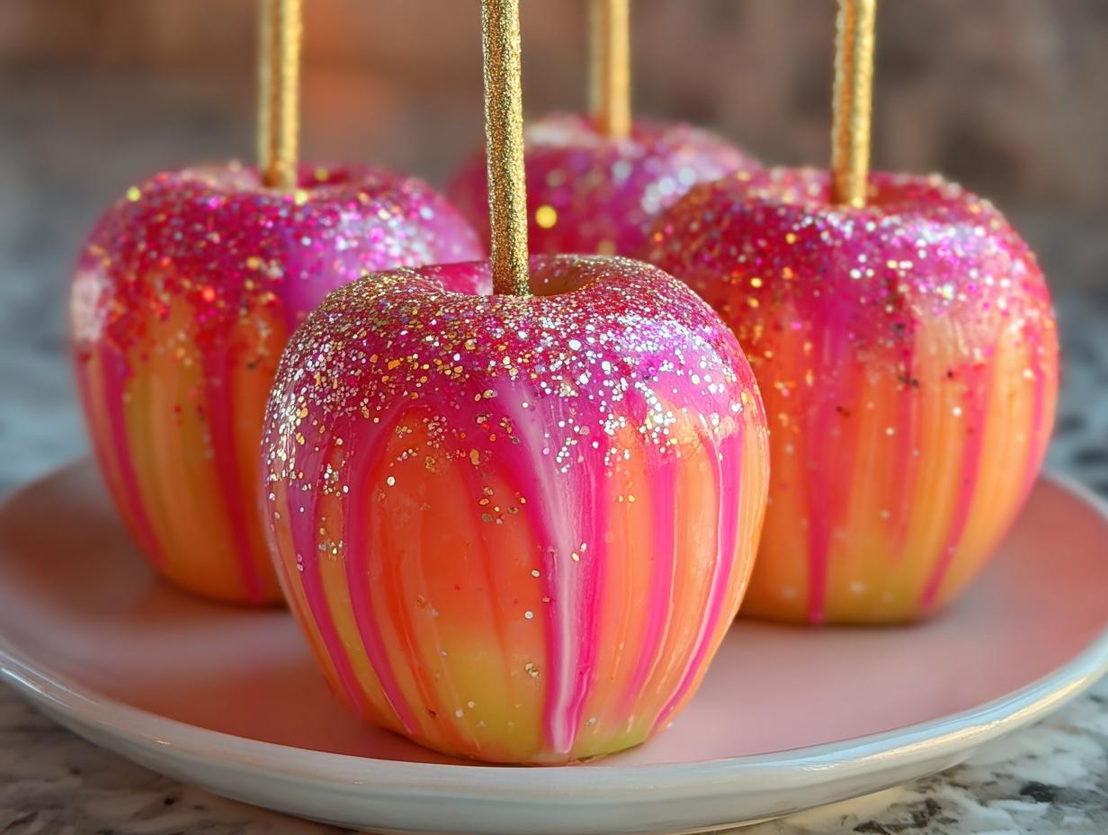 Sunset Glow Candy Apples: Dazzling 6-Item Treat - Sunset Glow Candy Apples - additional detail