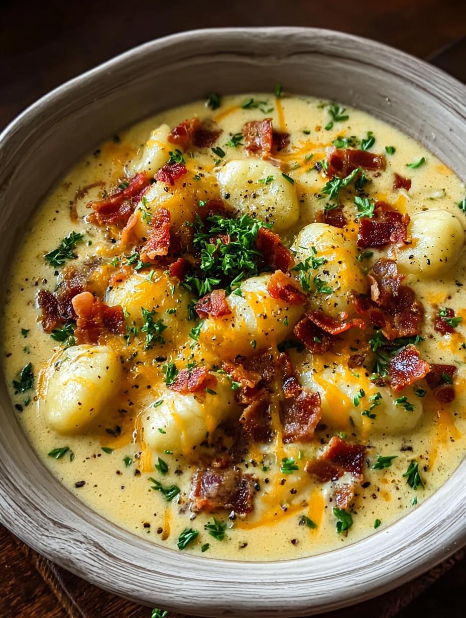 Bacon Cheddar Gnocchi Soup: 1 Amazing Comfort Dish 6 Bacon Cheddar Gnocchi Soup: 1 Amazing Comfort Dish - Bacon Cheddar Gnocchi Soup - main visual representation