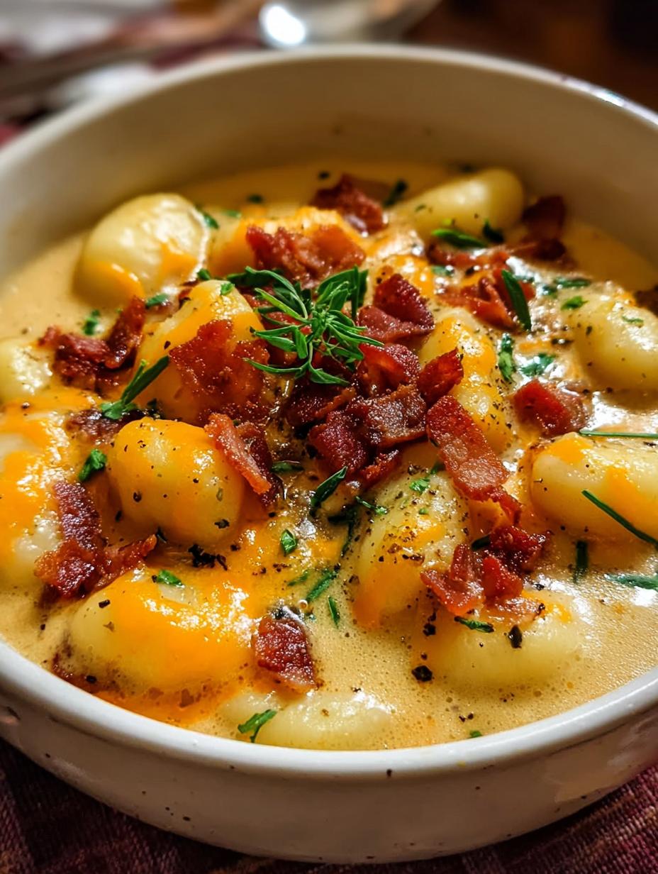 Bacon Cheddar Gnocchi Soup