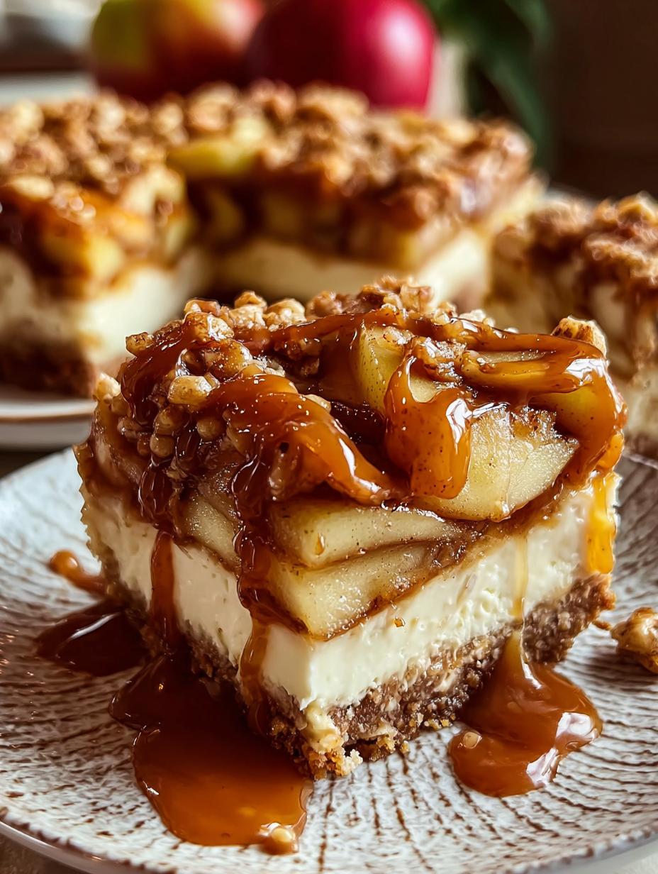 Caramel Apple Cheesecake Bars