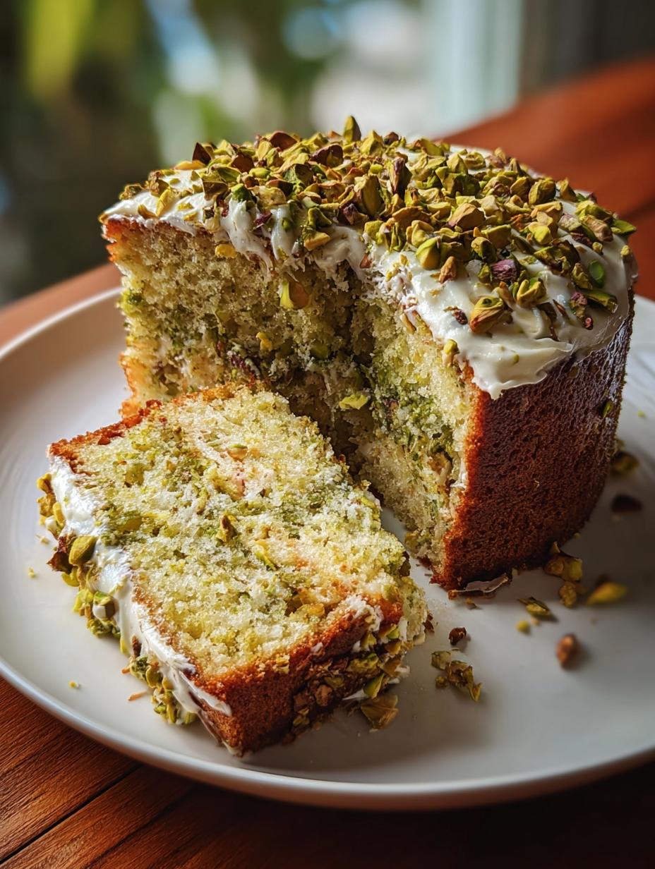 Coconut Pistachio Pudding Cake: Divine Tropical Treat - Coconut Pistachio Pudding Cake - additional detail