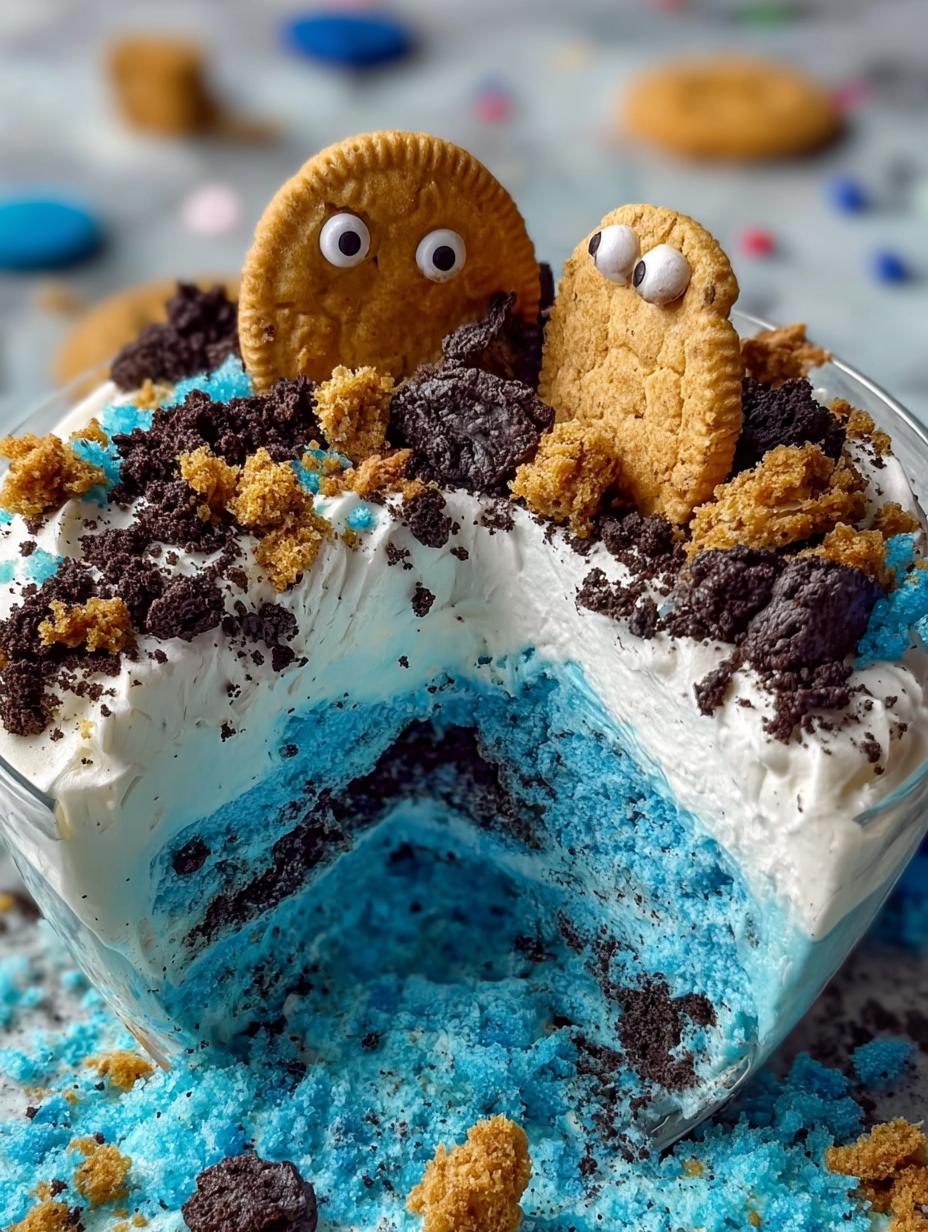 Cookie Monster Fluff Dessert