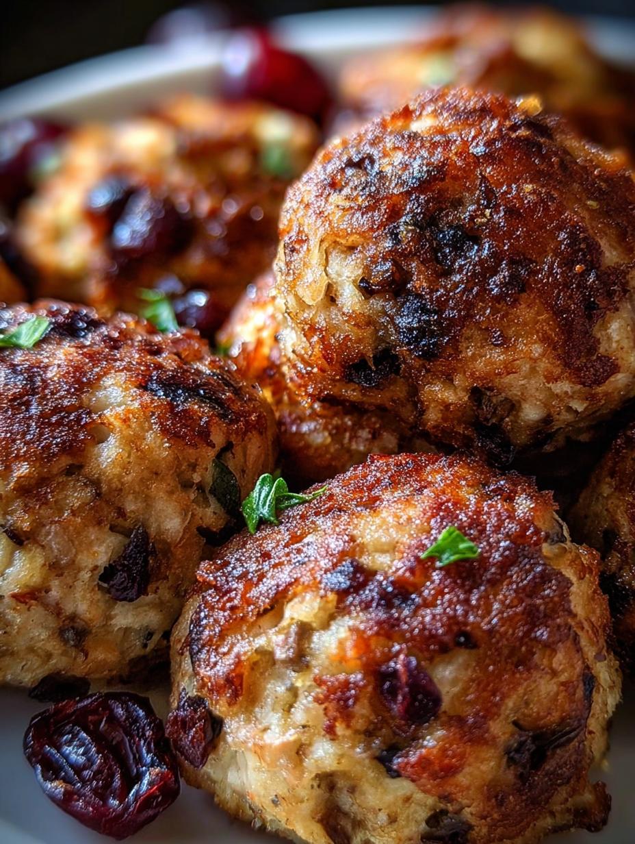 Cranberry Turkey Stuffing Balls: Magical Leftover Bites - Cranberry Turkey Stuffing Balls - additional detail