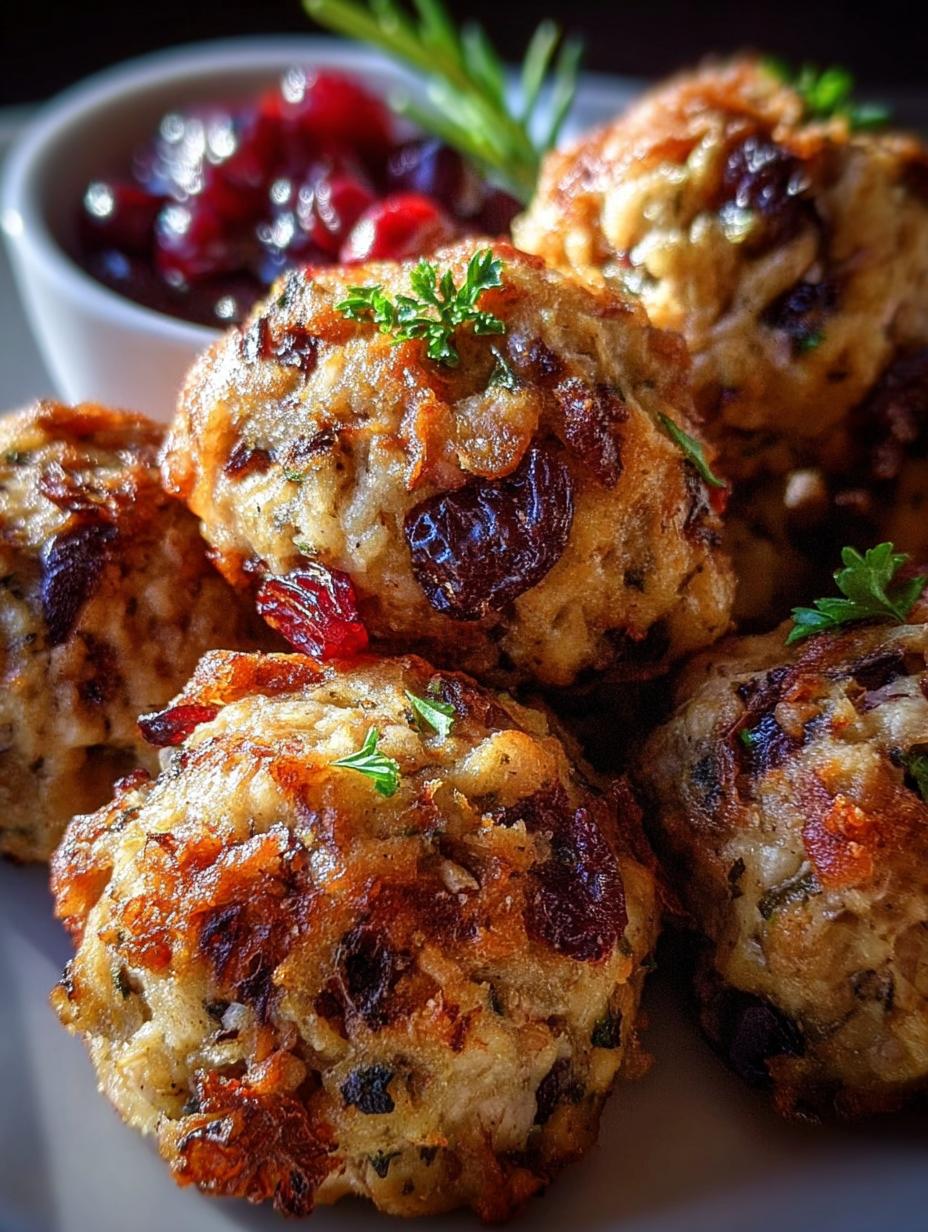 Cranberry Turkey Stuffing Balls