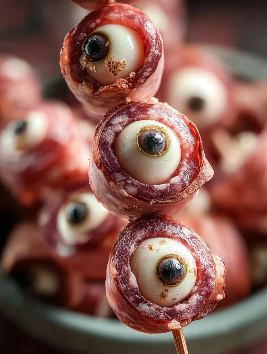 Creepy Fun Salami Mozzarella: 15-Min Spooky Appetizers - Creepy Fun Salami Mozzarella - additional detail