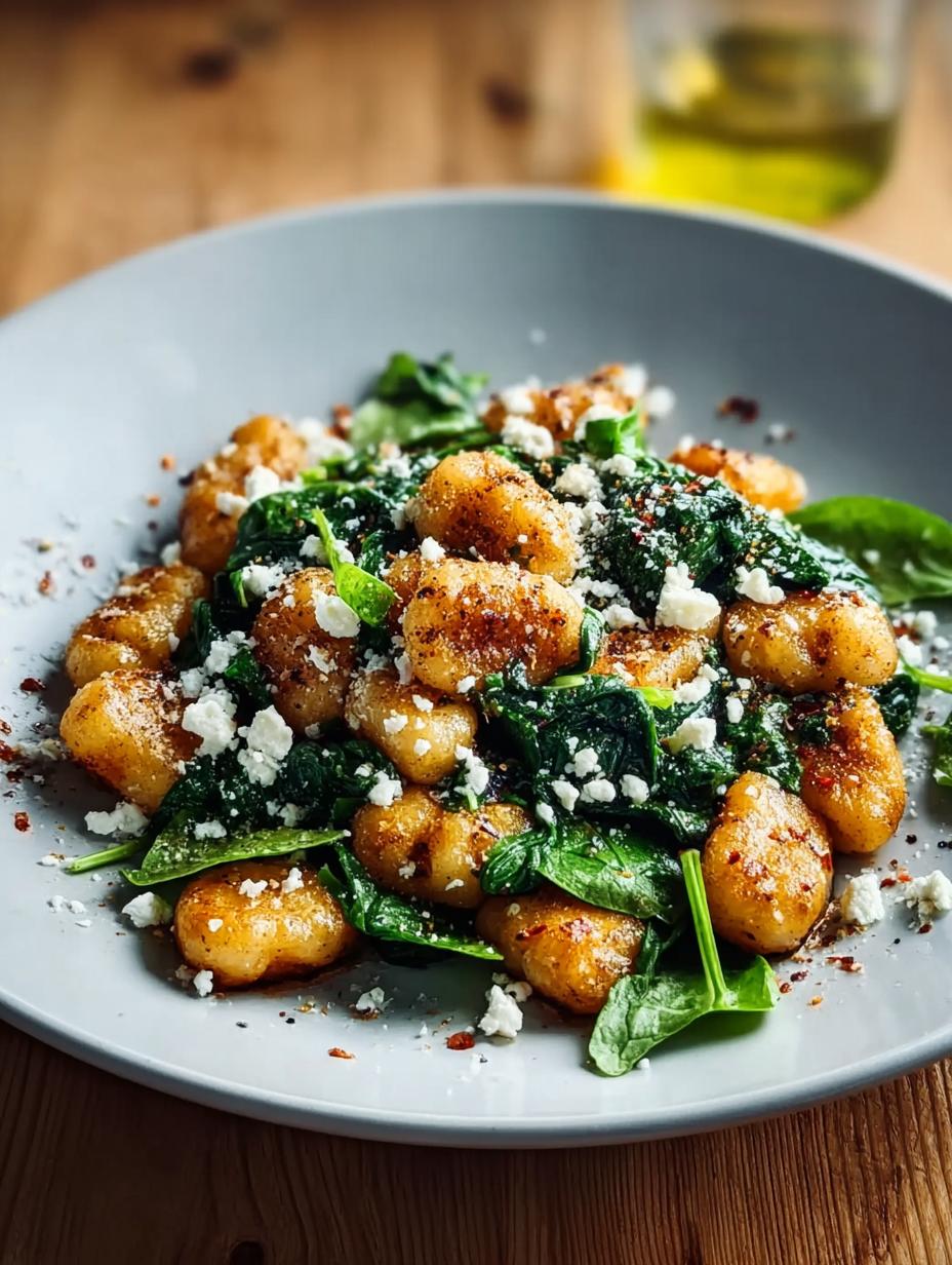 Crispy Gnocchi Spinach Feta: 1 Pan Meal - Crispy Gnocchi Spinach Feta - additional detail
