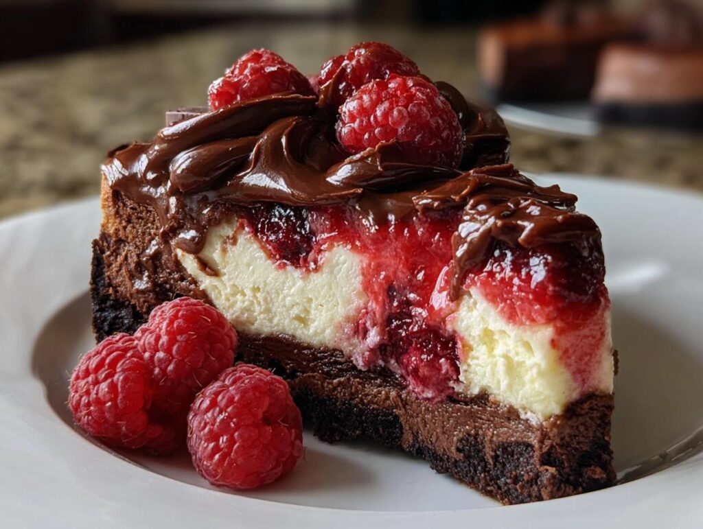 Dark Chocolate Raspberry Cheesecake
