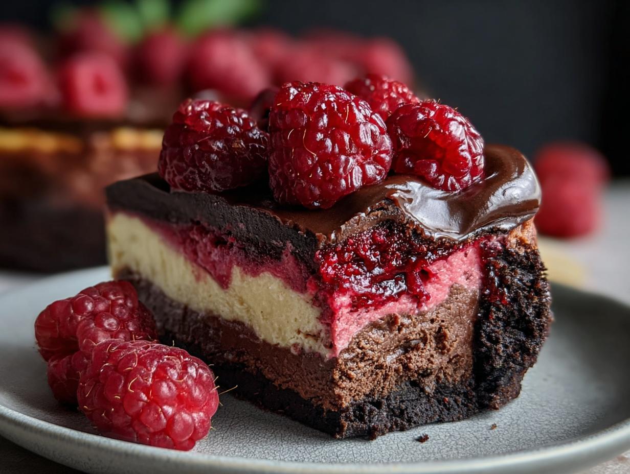 Rich Dark Chocolate Raspberry Cheesecake Bliss - Dark Chocolate Raspberry Cheesecake - additional detail