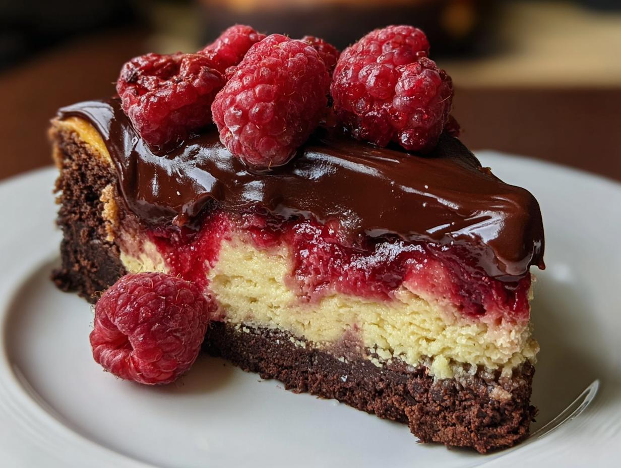 Rich Dark Chocolate Raspberry Cheesecake Bliss - Dark Chocolate Raspberry Cheesecake - additional detail