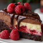 Dark Chocolate Raspberry Cheesecake