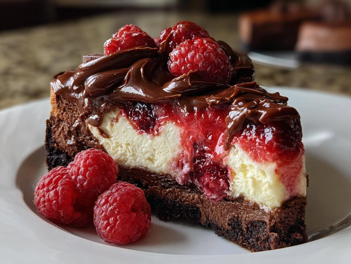 Dark Chocolate Raspberry Cheesecake