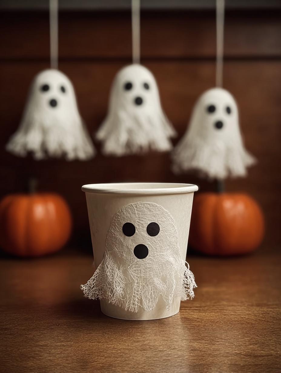 Diy Hanging Paper Cup Ghosts: Easy & Fun Craft - Diy Hanging Paper Cup - main visual representation