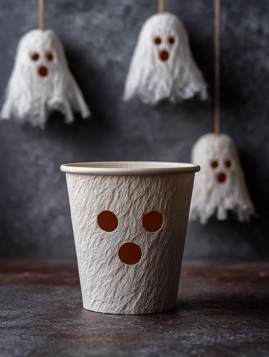 Diy Hanging Paper Cup Ghosts: Easy & Fun Craft - Diy Hanging Paper Cup - additional detail