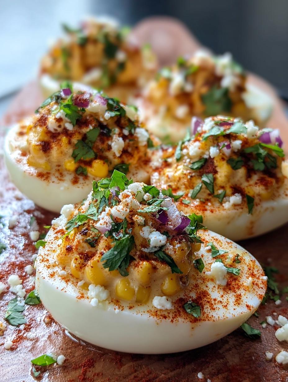 Elote Deviled Eggs