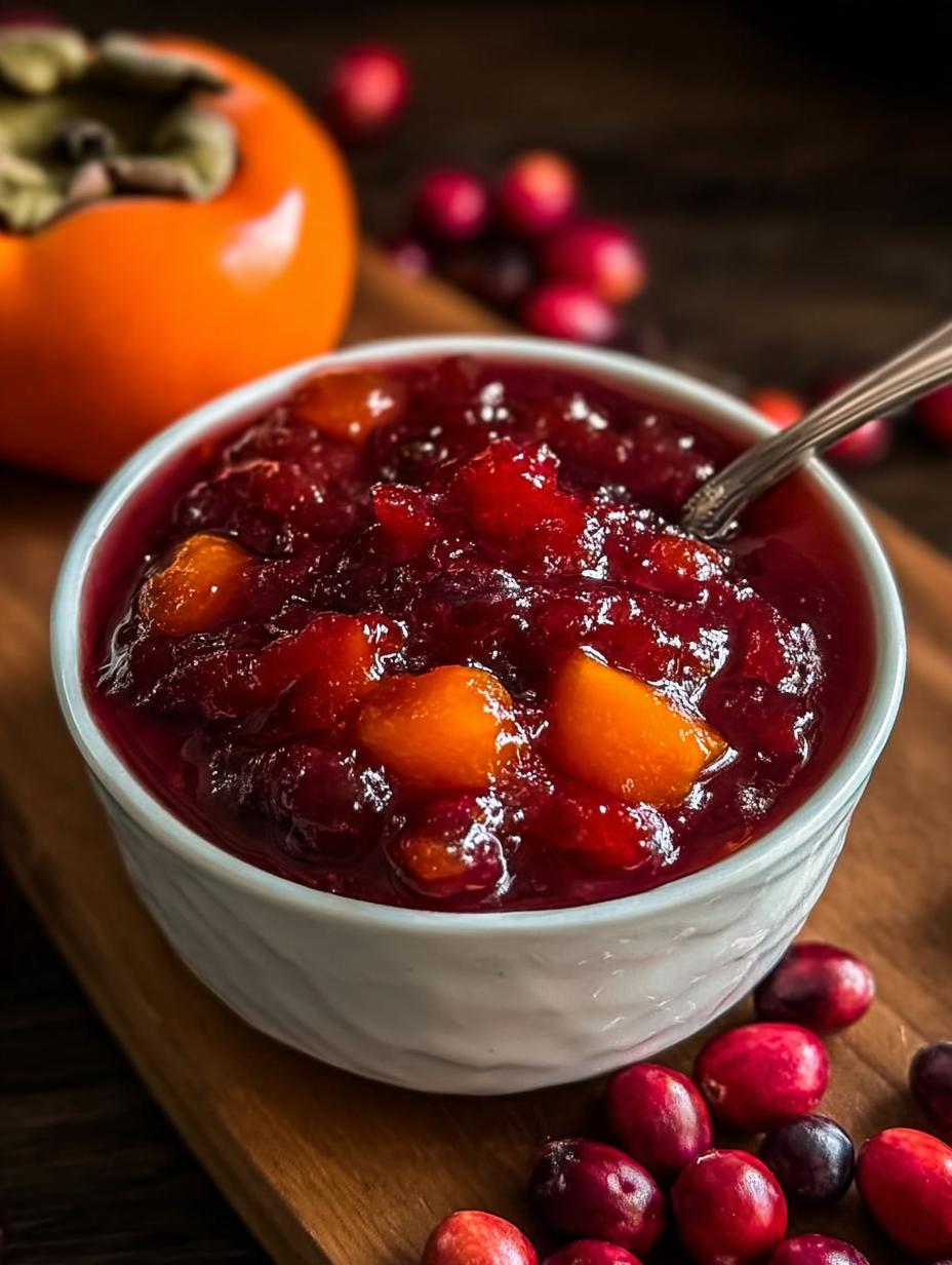 Festive Persimmon Cranberry Sauce