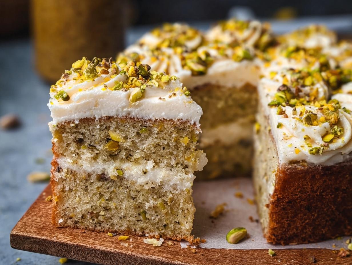 Amazing Lemon Pistachio Cake: 1 Moist Bite 5 Amazing Lemon Pistachio Cake: 1 Moist Bite - Lemon Pistachio Cake - additional detail