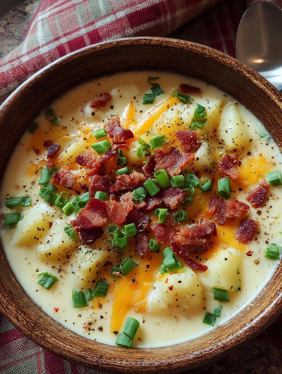 Loaded Potato Cheese Soup: 3 Amazing Comfort Twists - Loaded Potato Cheese Soup - additional detail