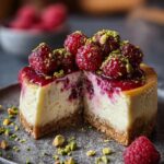 Raspberry Pistachio Cheesecake