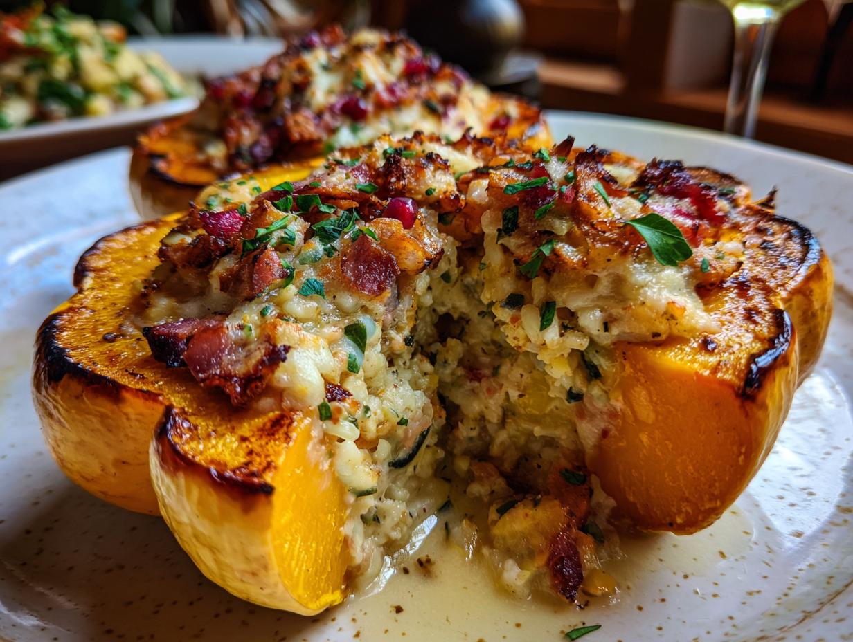 Roasted Acorn Squash Stuffed: Cozy Autumn Dish - Roasted Acorn Squash Stuffed - additional detail