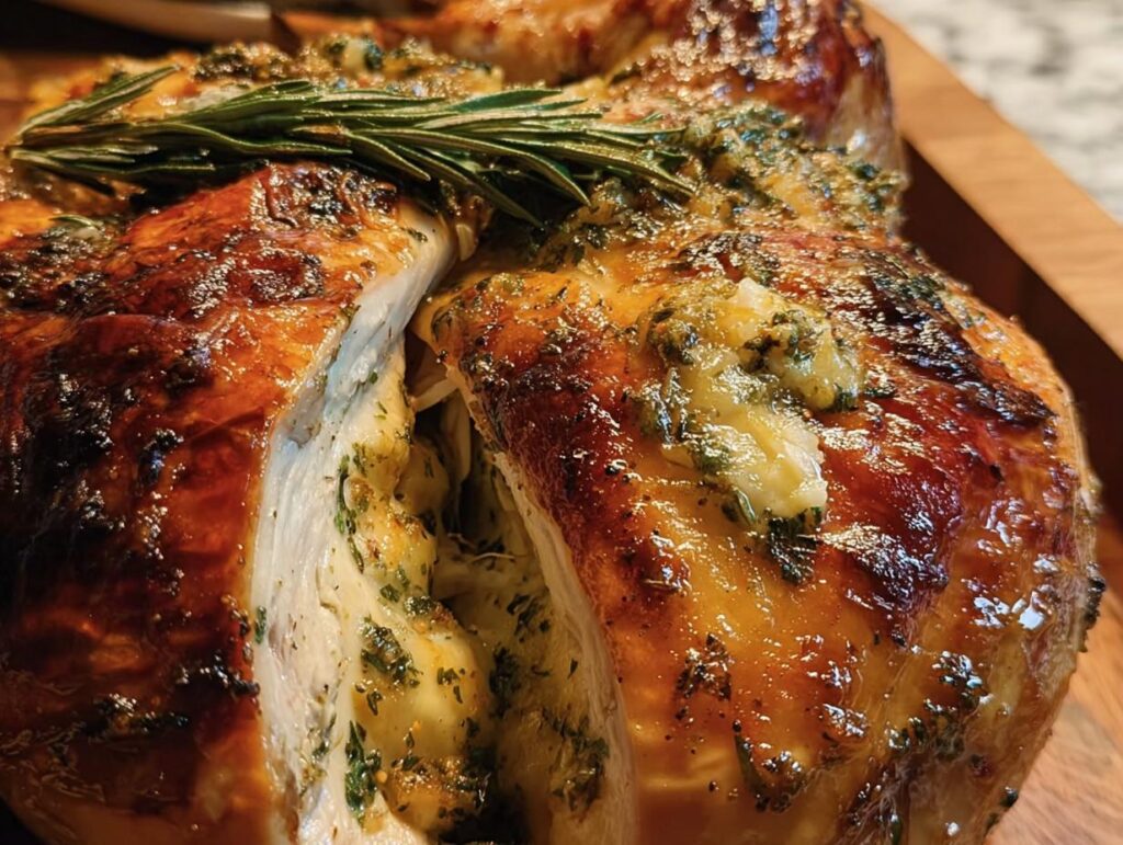 Roasted Garlic Butter Spatchcock