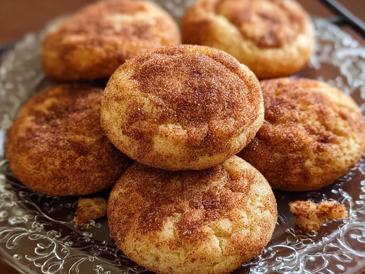 Snickerdoodles: 1 amazing chewy cookie recipe - A plate full of freshly baked snickerdoodles dusted with cinnamon sugar