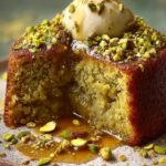 Sticky Pistachio Sponge Pudding