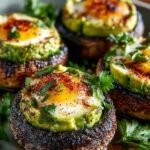 Avocado Egg Stuffed Mushrooms