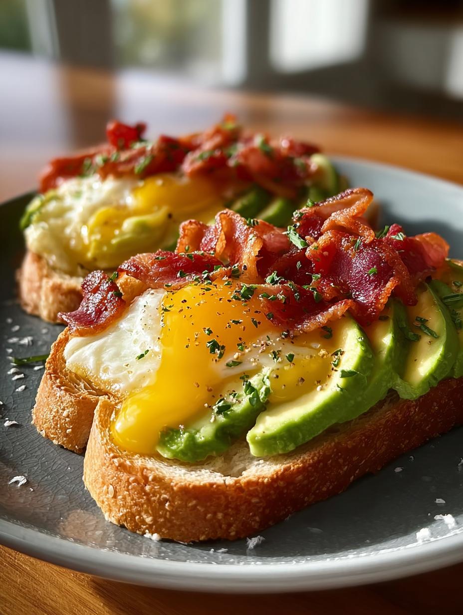 Bacon Egg Avocado Toast: 7 Reasons to Love This Breakfast - Bacon Egg Avocado Toast - additional detail