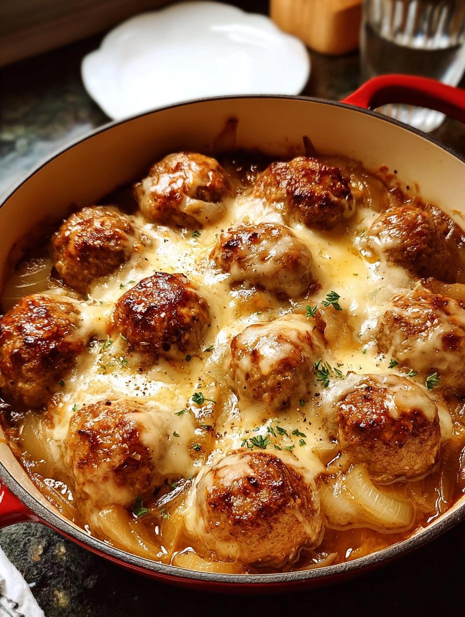 Amazing Baked French Onion Meatballs, 1 secret ingredient - Baked French Onion Meatballs - additional detail