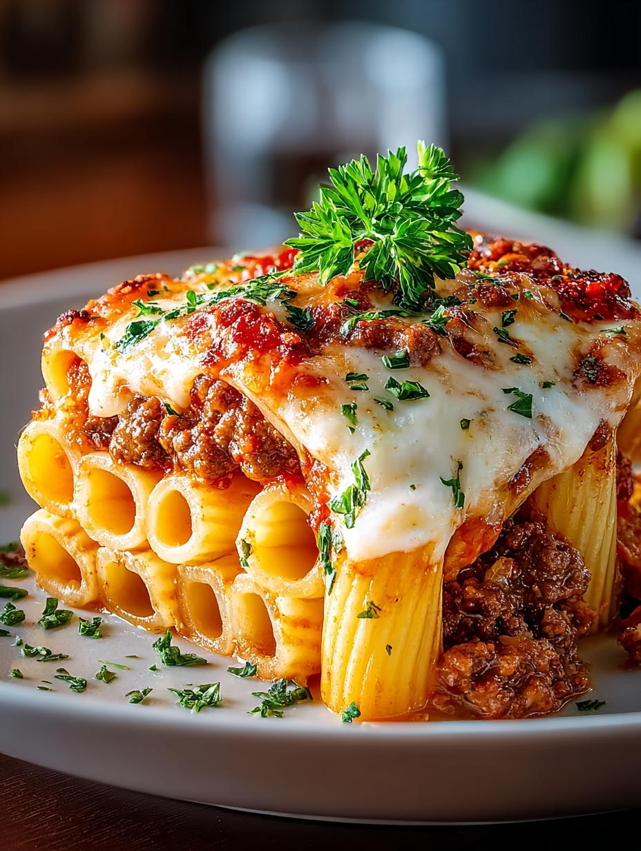 Baked Stuffed Rigatoni Beef