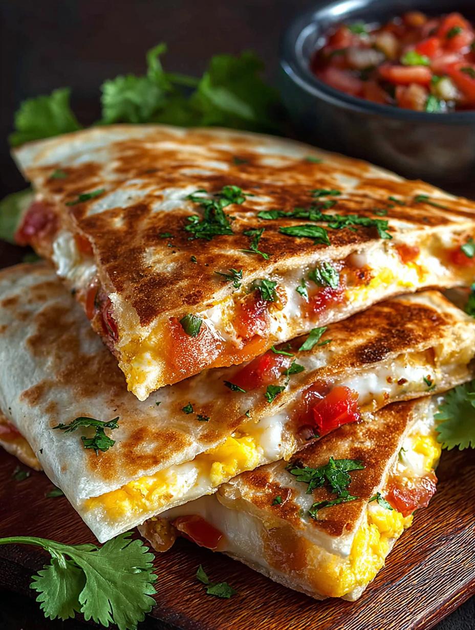 Sizzling Breakfast Quesadillas with fresh ingredients