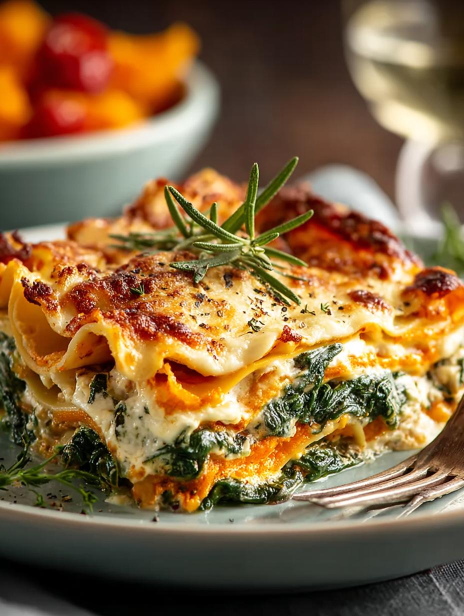 Butternut Squash Spinach Lasagna
