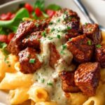 Cajun Steak Tips Cheesy