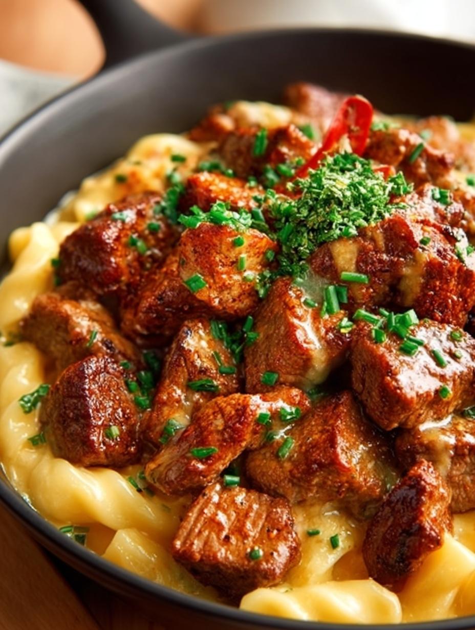 Cajun Steak Tips Cheesy in 30 Minutes of Comfort - Cajun Steak Tips Cheesy - additional detail