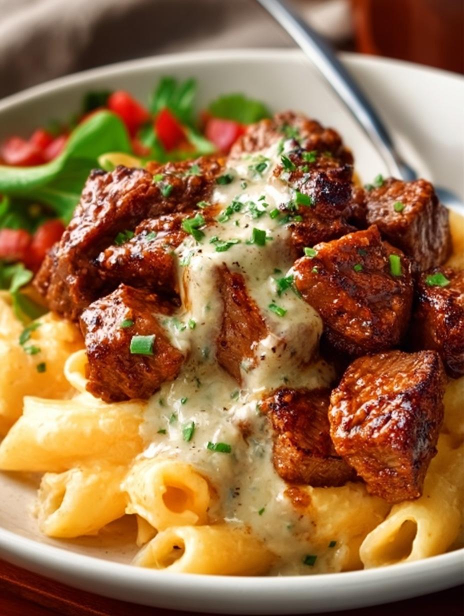 Cajun Steak Tips Cheesy