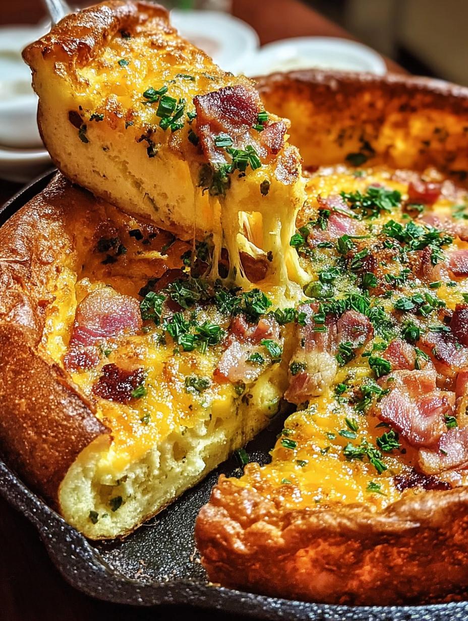 Perfect Cheddar Bacon Dutch Baby in 35 mins - Cheddar Bacon Dutch Baby - main visual representation