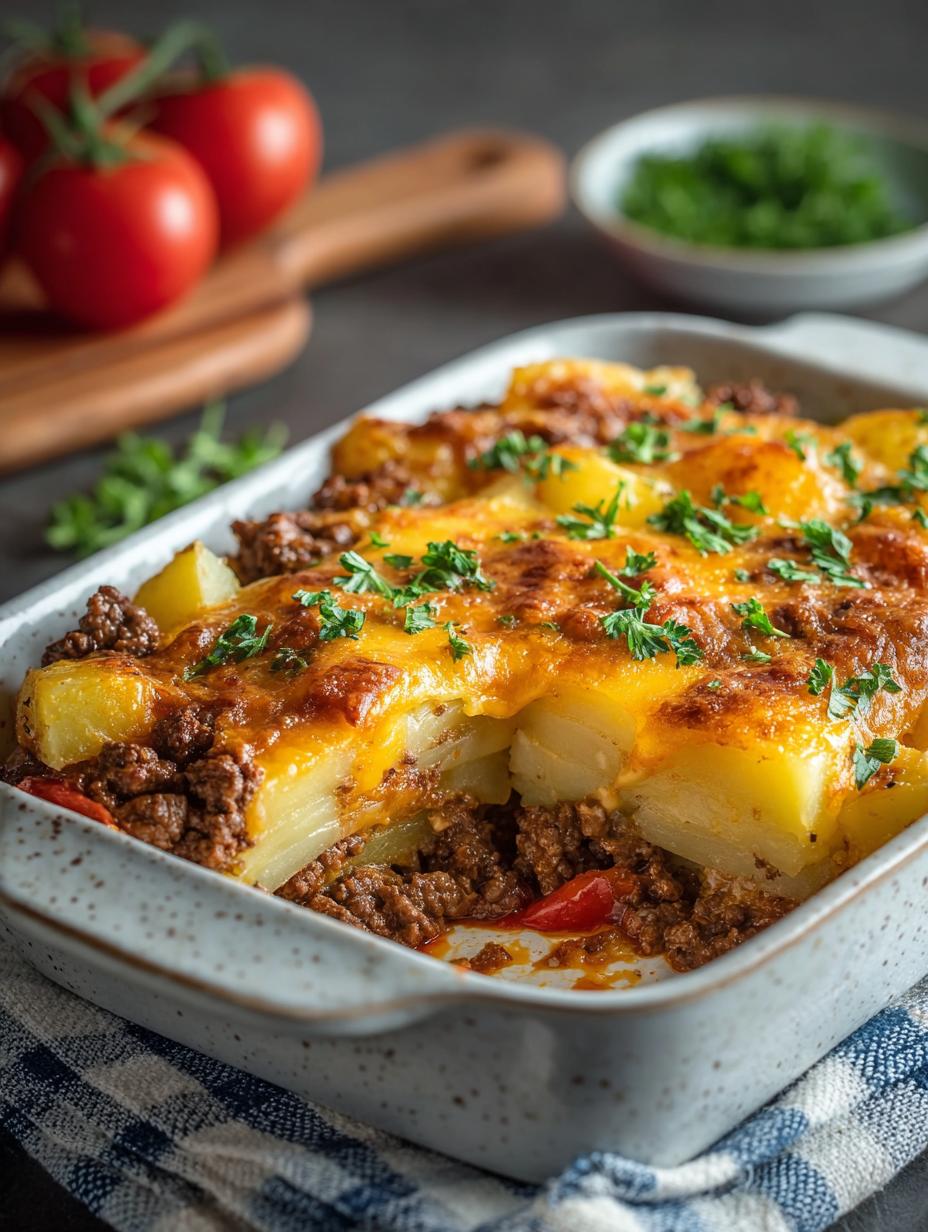 Cheesy Ground Beef Potato Casserole: 6 Reasons to Indulge 5 Cheesy Ground Beef Potato Casserole: 6 Reasons to Indulge - Cheesy Ground Beef Potato - main visual representation