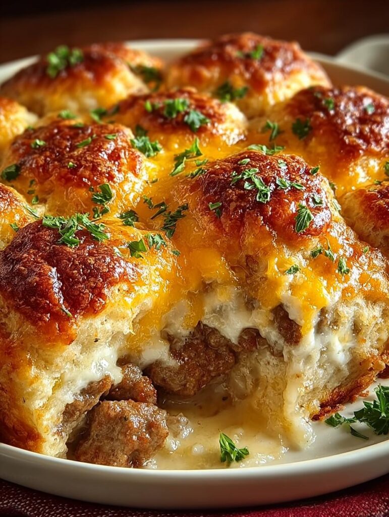 Cheesy Sausage Biscuit Bake