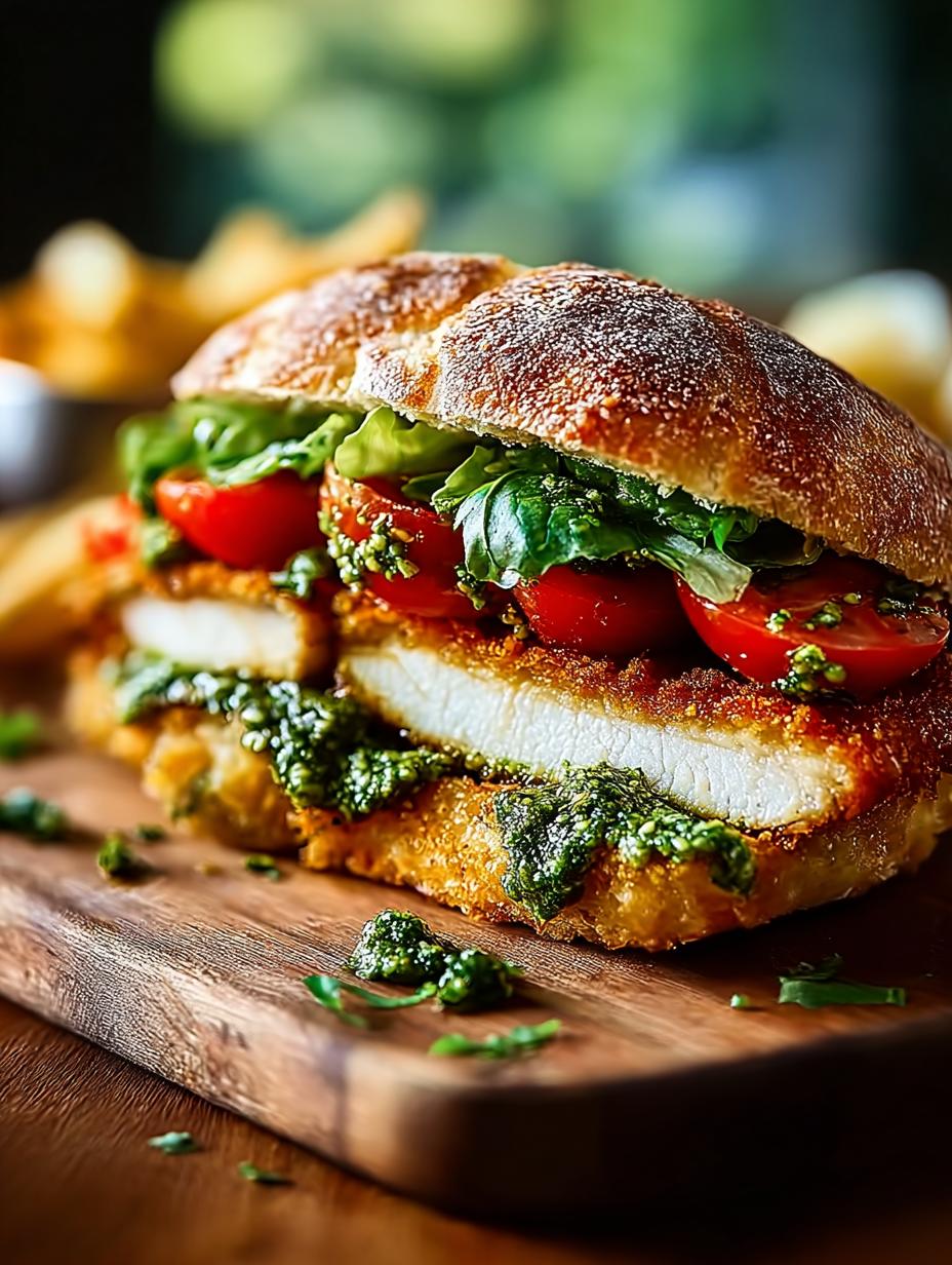 Irresistible Chicken Schnitzel Pesto Sandwich Recipe - Chicken Schnitzel Pesto Sandwich - additional detail