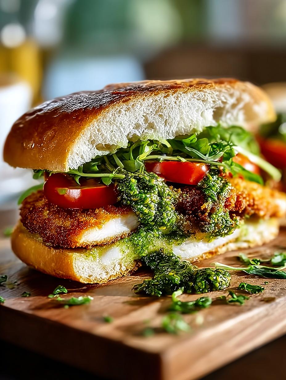 Chicken Schnitzel Pesto Sandwich