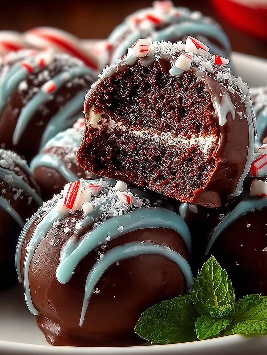 Chocolate Peppermint Brownie Balls: 24 Irresistible Treats - Chocolate Peppermint Brownie Balls - additional detail
