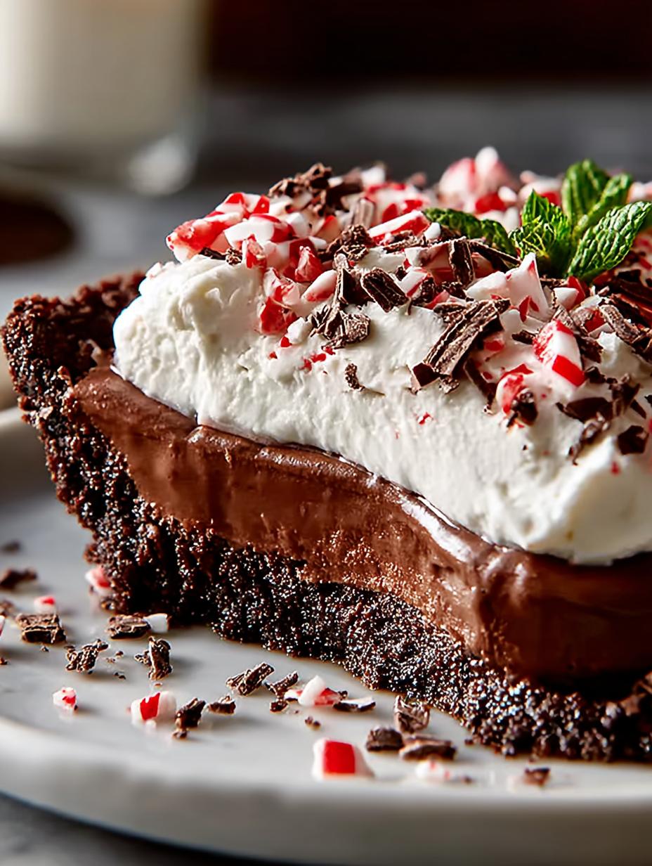 Decadent Chocolate Peppermint Pie for Holiday Cheer - Chocolate Peppermint Pie - additional detail