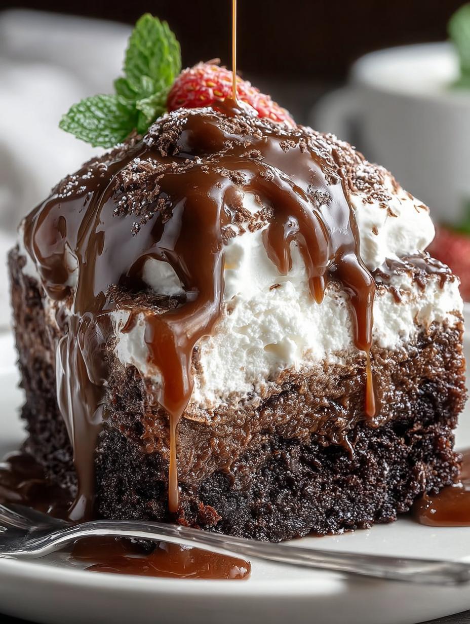 Chocolate Poke Cake with Marshmallow Topping Delight 5 Chocolate Poke Cake with Marshmallow Topping Delight - Chocolate Poke Cake with - main visual representation