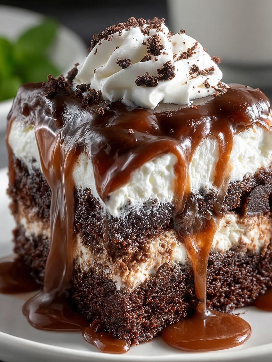 Chocolate Poke Cake with Marshmallow Topping Delight 6 Chocolate Poke Cake with Marshmallow Topping Delight - Chocolate Poke Cake with - additional detail